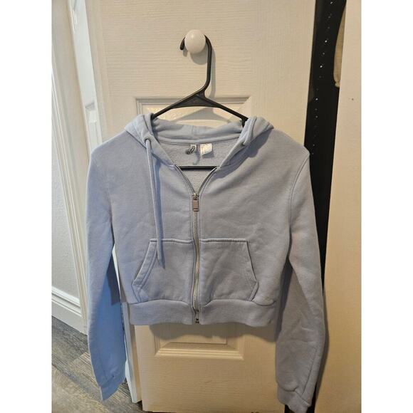 Women's Devided Crop Zip-Up Jacket Hoodie Size Small - Picture 4 of 4